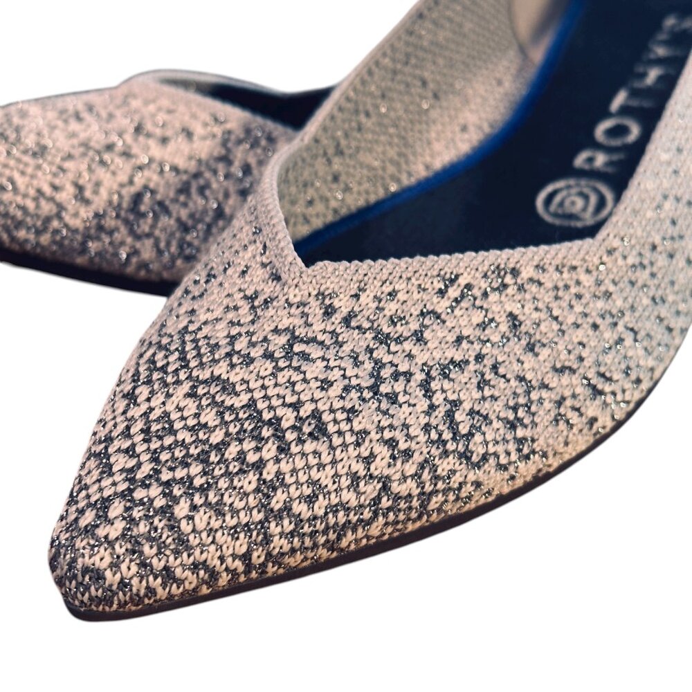 Rothy's Points Pearl Metallic Retired Size 8 - image 2